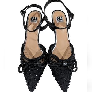 Ninety Union Black Dress Mesh Sparkle Pump 9